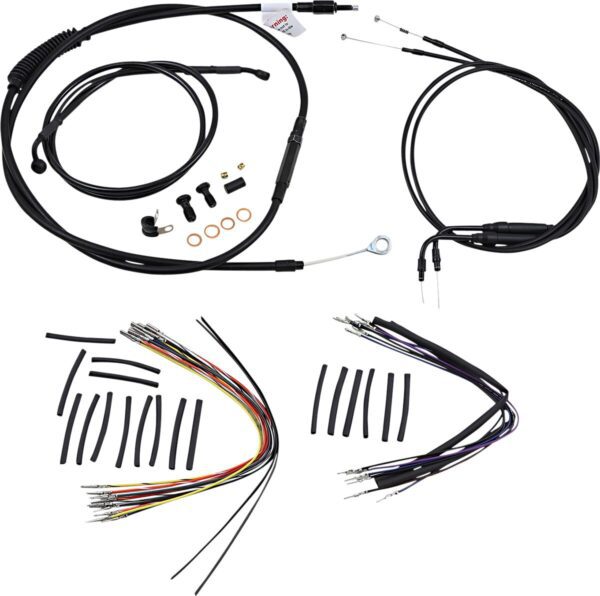 Complete Black Vinyl Handlebar Cable/Line Kit for Ape Hanger Handlebars - Image 2