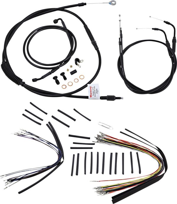 Complete Black Vinyl Handlebar Cable/Line Kit for Ape Hanger Handlebars - Image 2