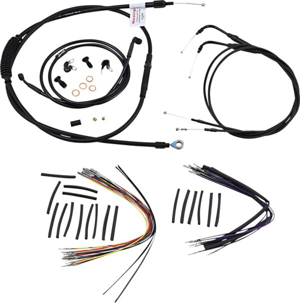 Complete Black Vinyl Handlebar Cable/Line Kit for Ape Hanger Handlebars - Image 2