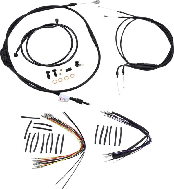 Complete Black Vinyl Handlebar Cable/Line Kit for Ape Hanger Handlebars - Image 2