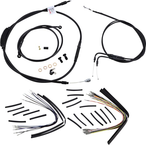 Complete Black Vinyl Handlebar Cable/Line Kit for Ape Hanger Handlebars - Image 2