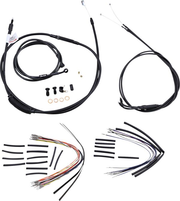 Complete Black Vinyl Handlebar Cable/Line Kit for Ape Hanger Handlebars - Image 2