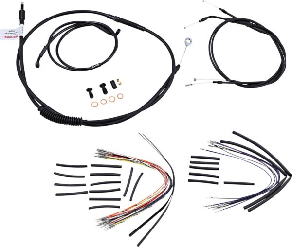 Complete Black Vinyl Handlebar Cable/Line Kit for Ape Hanger Handlebars - Image 2