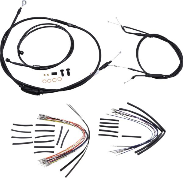 Complete Black Vinyl Handlebar Cable/Line Kit for Ape Hanger Handlebars - Image 2
