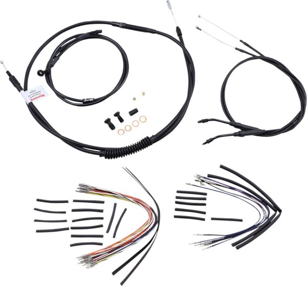 Complete Black Vinyl Handlebar Cable/Line Kit for Ape Hanger Handlebars - Image 2