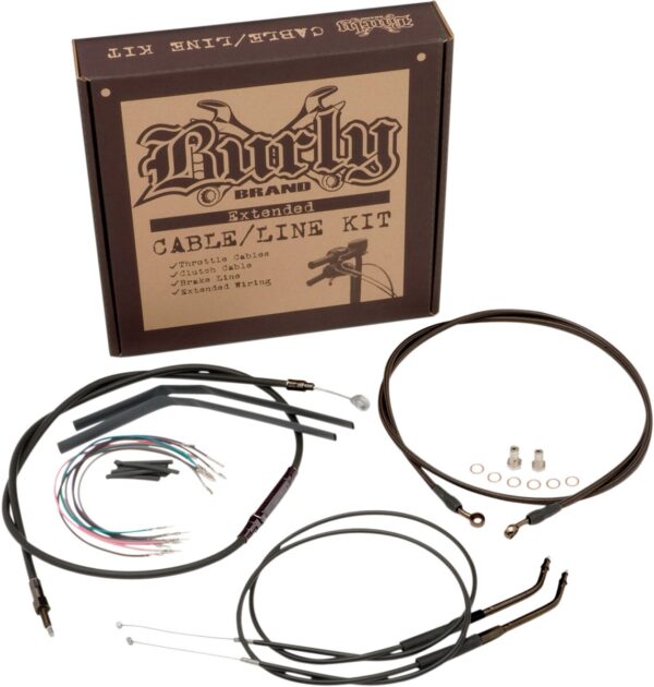 Complete Black Vinyl Handlebar Cable/Line Kit for Ape Hanger Handlebars - Image 2