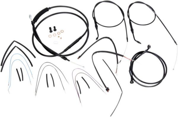Complete Black Vinyl Handlebar Cable/Line Kit for Ape Hanger Handlebars - Image 2