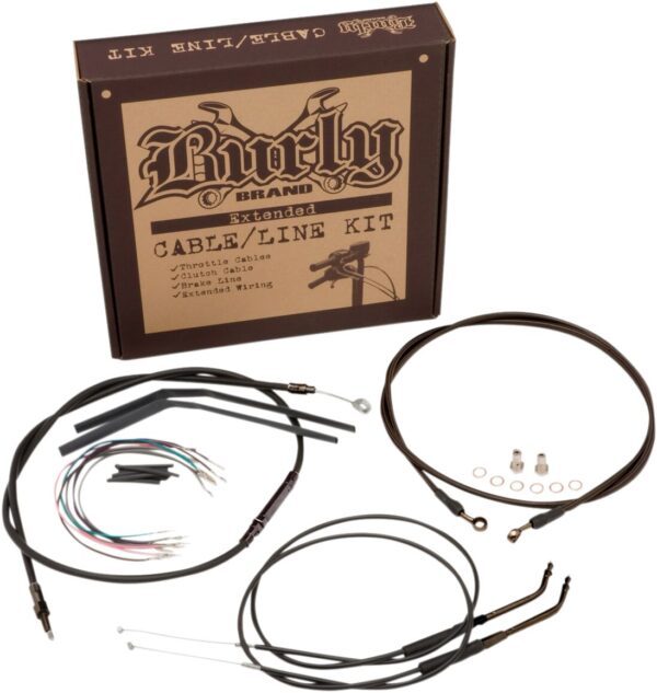 Complete Black Vinyl Handlebar Cable/Line Kit for Ape Hanger Handlebars - Image 2