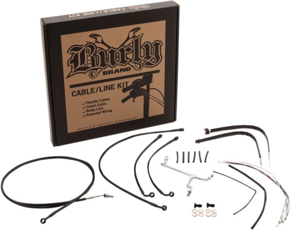 Complete Black Vinyl Handlebar Cable/Line Kit for Ape Hanger Handlebars - Image 2