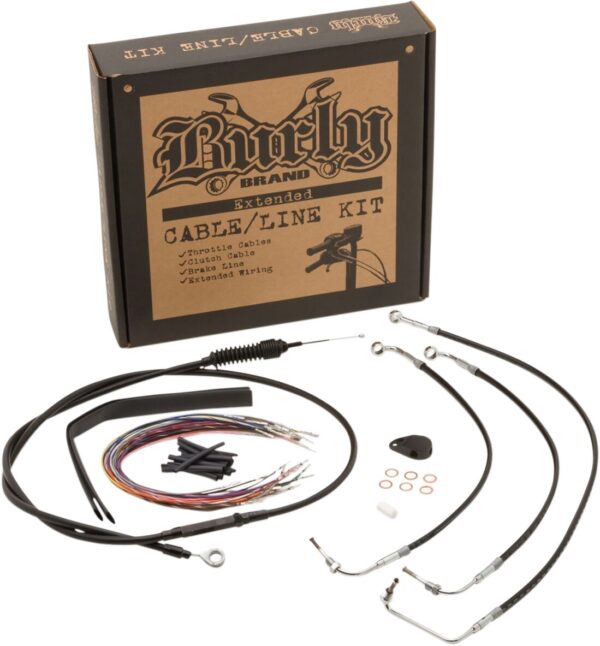 Complete Black Vinyl Handlebar Cable/Line Kit for Ape Hanger Handlebars - Image 2