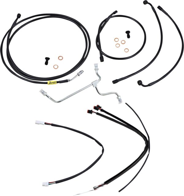Complete Black Vinyl Handlebar Cable/Line Kit for Ape Hanger Handlebars - Image 2