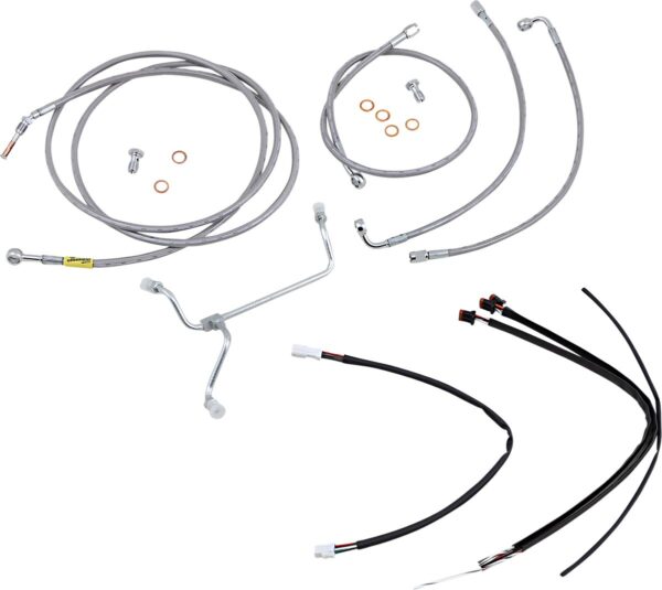 Complete Stainless Braided Handlebar Cable/Brake Line Kit - Image 2