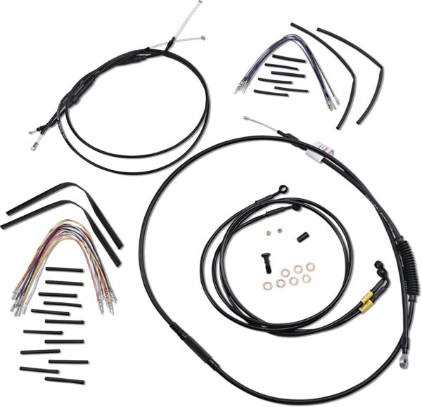 Complete Black Vinyl Handlebar Cable/Line Kit for Ape Hanger Handlebars - Image 2