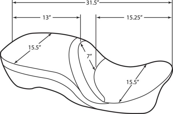 Backrest Compatible 2-Up Leather Touring Seat - Image 5