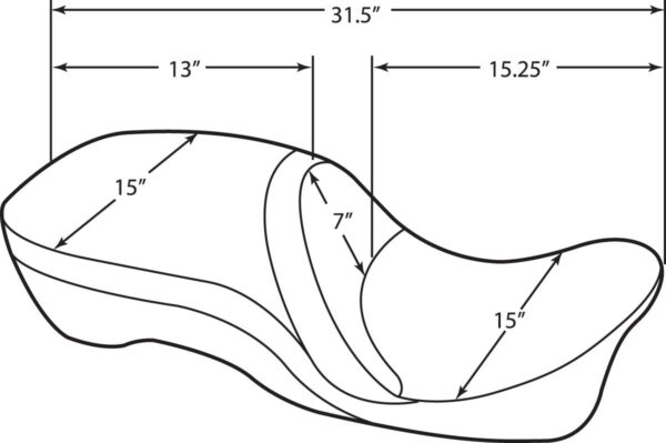Backrest Compatible 2-Up Leather Touring Seat - Image 5