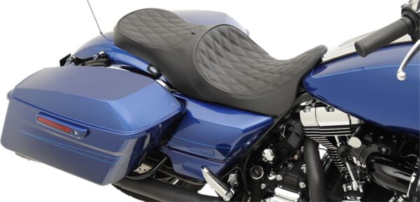 Forward Positioned 2-Up Low Profile Touring Leather Seat - Image 4