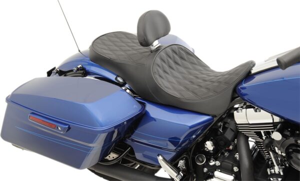 Forward Positioned 2-Up Low Profile Touring Leather Seat - Image 5