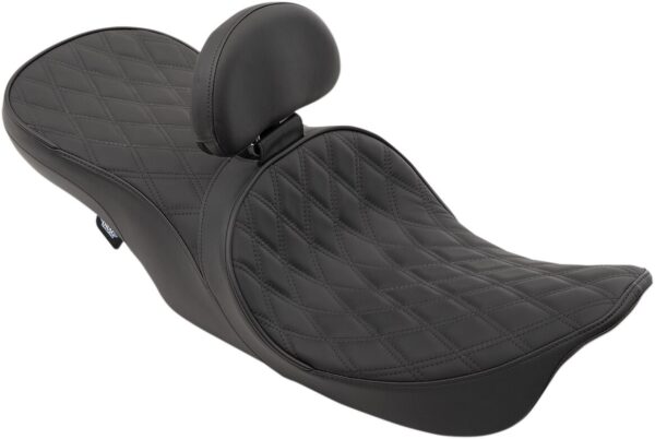 Forward Positioned 2-Up Low Profile Touring Leather Seat - Image 2