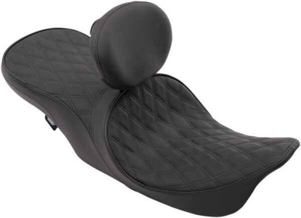 Forward Positioned 2-Up Low Profile Touring Leather Seat - Image 3