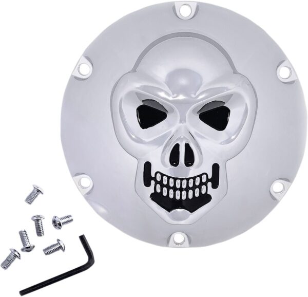 Chrome 3-D Skull Derby Cover - Image 2