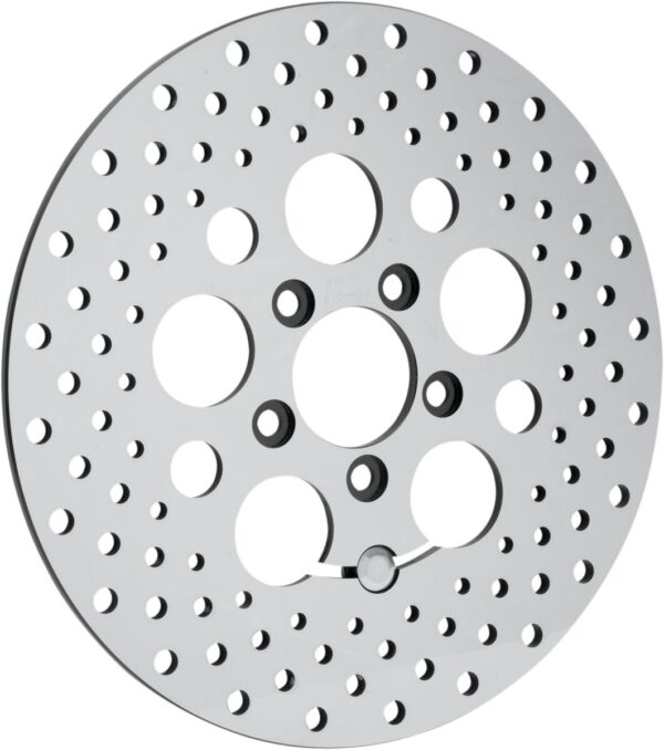 Polished Stainless Steel Drilled Brake Rotor - Image 2