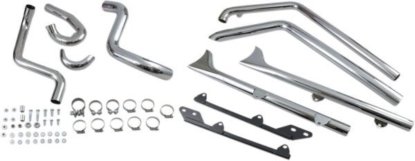 True Duals Exhaust System with Fishtail Mufflers - Image 2