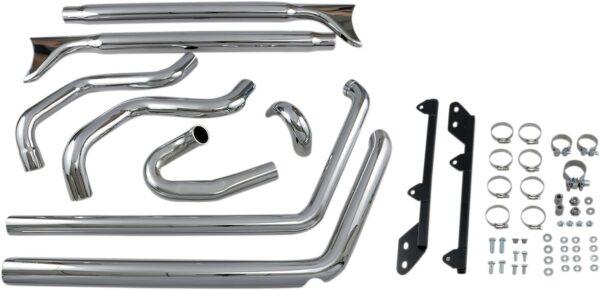 True Duals Exhaust System with Fishtail Mufflers - Image 2