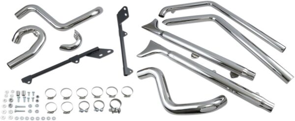 True Duals Exhaust System with Fishtail Mufflers - Image 2