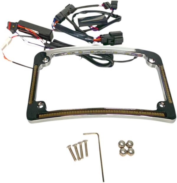 Plug & Play Run/Brake/Turn LED Radius License Plate Frame - Image 2