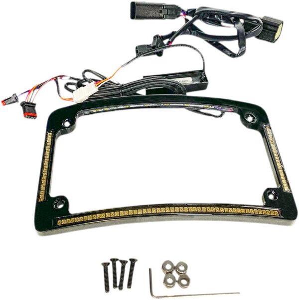 Plug & Play Run/Brake/Turn LED Radius License Plate Frame - Image 2
