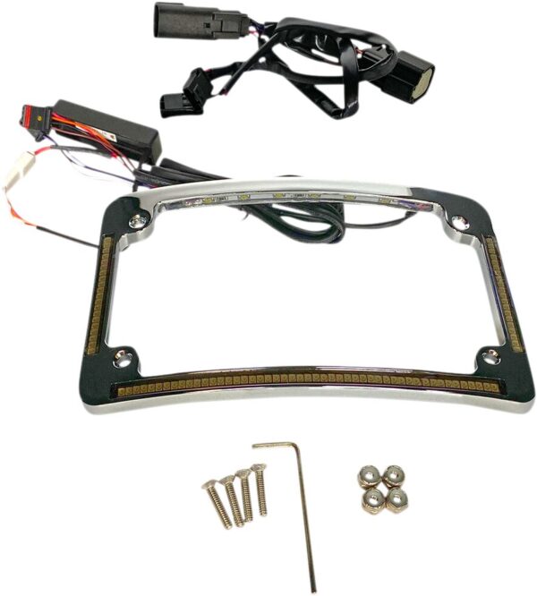 Plug & Play Run/Brake/Turn LED Radius License Plate Frame - Image 2