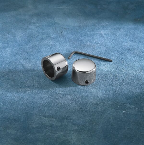 Chrome Handlebar Riser Bolt Caps - Image 2